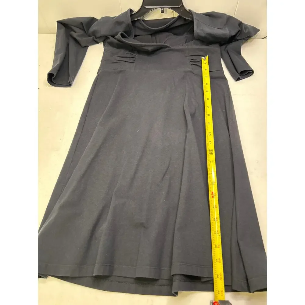 PATAGONIA Margot 3/4 Sleeve Organic Cotton Dress in Black Size Small